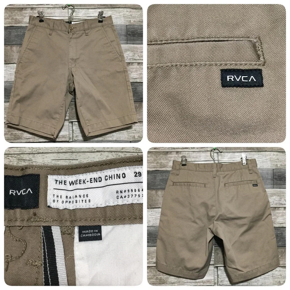 RVCA Weekend Chino Shorts Men’s 29 Brown Tan (Inseam 9) Canvas Casual